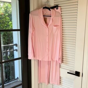 Skims pink lounge wear set.